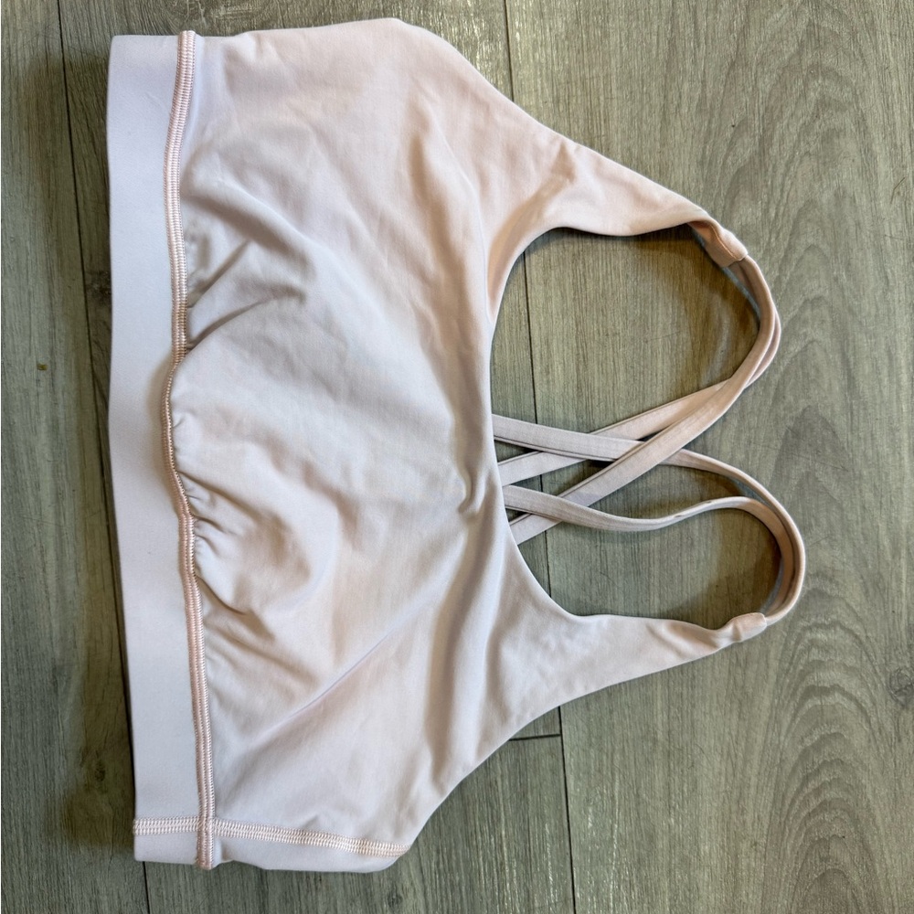 Lululemon Pink Seamless Sports Bra with Scoop Neck